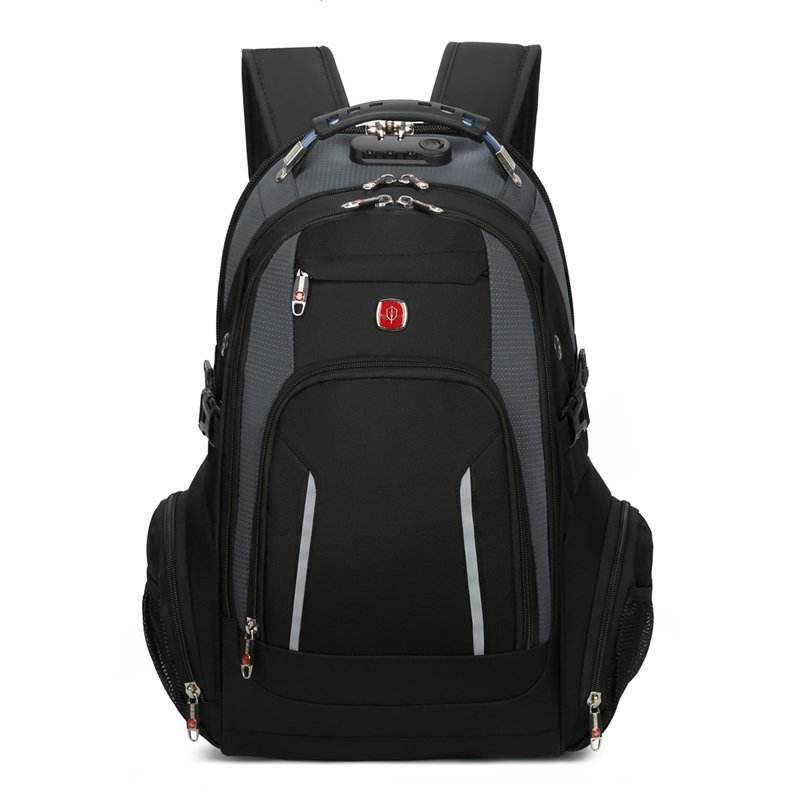 grey Travel Laptop Backpack Polyester