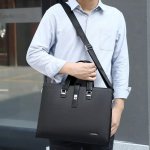 Business Leather Messenger Laptop Bag