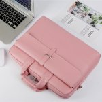 Frosted Polyester Pink Women Laptop Shoulder Bag