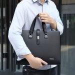 Custom Business Leather Messenger Laptop Bag