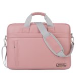 Brown Pink Leather Laptop Bag USB Messenger Bag Laptop Satchel