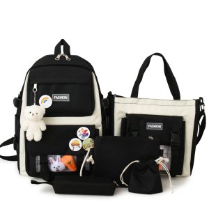 Custom logo Children Bag Cartoon 5pcs Per Set Kids School Backpack